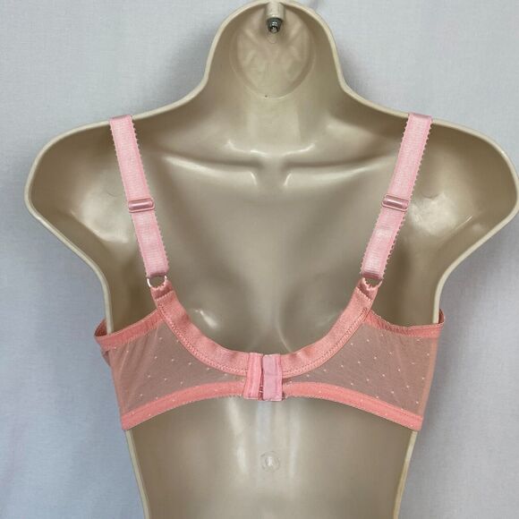 Vintage Victorias Secret Gold Label Bra 36DD Pink Sheer Lace Underwire 90s Y2K - Picture 4 of 10